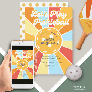 Convites Festa de Pickleball - Legal Faixas de Rastreio Sol