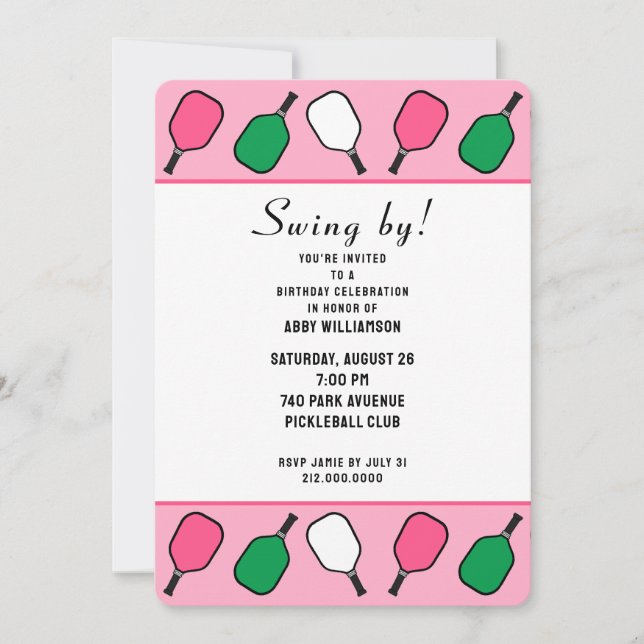 Convites Festa de Picleball (Frente)
