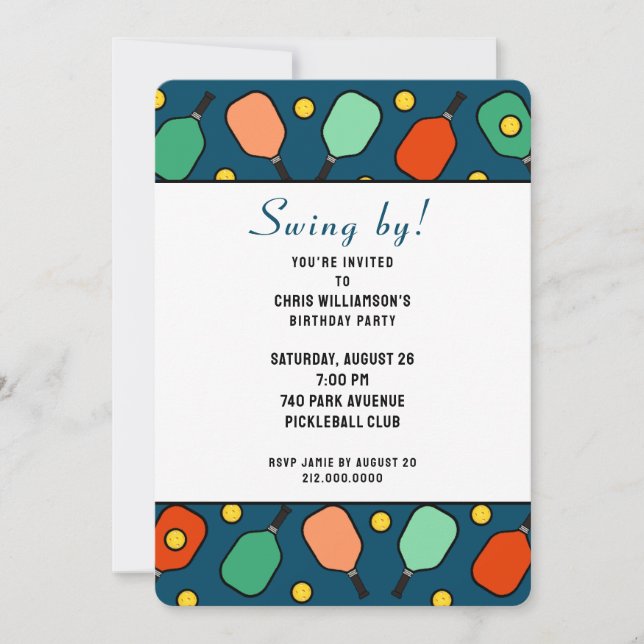 Convites Festa de Picleball (Frente)