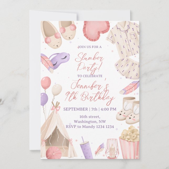 Convites Festa de Pijamas (Frente)