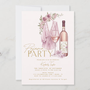 Convites Festa de Pijamas Chá de Noiva Prosecco Slumber PJ