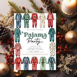 Convites Festa de Pijamas de Natal para Crianças Festa de N