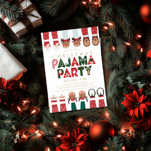 Convites Festa de Pijamas de Natal para Crianças Festa de N