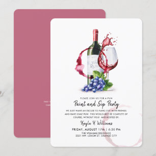 Convites Festa de Pintura e Vinho 