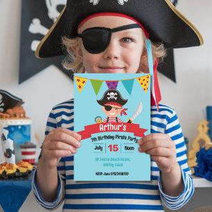 Convites Festa de piratas para crianças convidam baldes