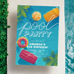 Convites Festa de piscina a Qualquer Ano de Aniversário Tro<br><div class="desc">Festa de piscina A Qualquer Ano Concurso de Aniversário Tropical Moderno Está na hora de fazer um esbarrão com nosso Convite de Aniversário do Partido Piscina! Mergulhe num mundo de diversão e celebração com este design lúdico e colorido. A tipografia brilhante e ousada acrescenta um toque moderno, fazer-o perfeito para...</div>