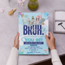 Convites Festa de Piscina BRUH-tástica para o Cara Mais Leg