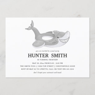 Convites Festa de Piscina de aniversário com Piscina de tub