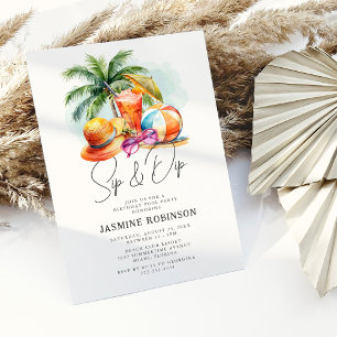 Convites Festa de Piscina de Aniversário do Adulto Sip