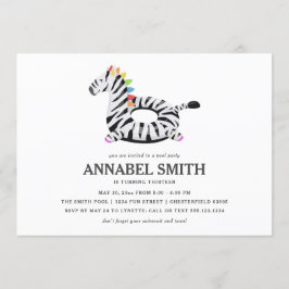 Convites Festa de Piscina de Aniversário do Zebra Float