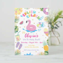 Convites Festa de Piscina de apresentação de neve, verão de