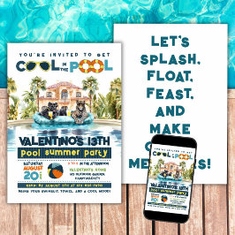 Convites Festa de Piscina de Jaguars