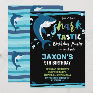 Convites Festa de Piscina de Shark-Tastic Festa de anivers