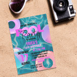 Convites Festa de Piscina de Trendy, doce 16 Celebração de<br><div class="desc">Este belo convite foi especialmente projetado para fazer da sua piscina 16 Doce um evento memorável. Com um toque de na moda, ele exibe anéis de natação rosa vibrantes e bolas de piscina de natação divertidas em tons mesmerizantes de roxo, rosa e turquesa. Contra um fundo de água piscina cativante,...</div>