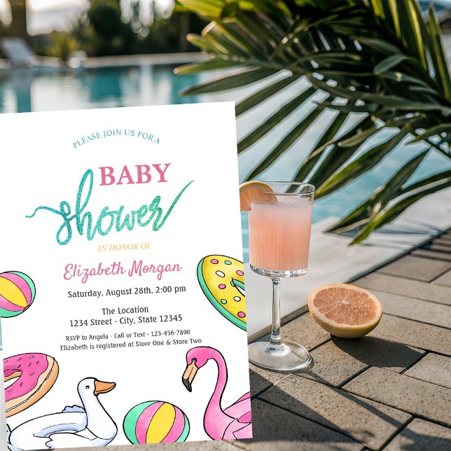 Convites Festa de Piscina de Verão (Criador carregado)