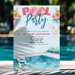 Convites Festa de Piscina de Verão Doce 16 Aniversário<br><div class="desc">Divirta-se com o nosso Convidado de Aniversário do Festa de Piscina de Verão. Este vibrante convite é perfeito para dar o tom para uma celebração esplêndida. Com sotaques florais brilhantes e uma imagem nítida de uma piscina, ele captura a essência da diversão de verão. O design exibe com destaque os...</div>