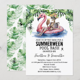 Convites Festa de Piscina do Esqueleto Tropical do Summerwe