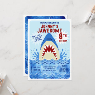 Convites Festa de Piscina dos Tubarões
