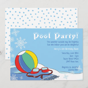 Convites Festa de piscina em Winter Boys Indoor Snowy Nataç
