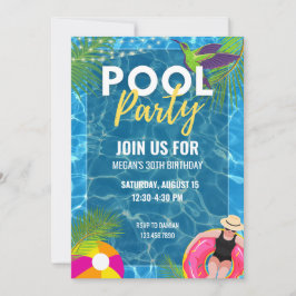 Convites Festa de piscina Festa de Aniversário de Adultos d