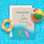 Convites Festa de piscina para aniversário de 30 anos<br><div class="desc">convite de festas de piscina para uma aniversário de 30 anos presa em uma piscina ou na praia.</div>