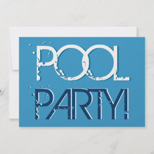 Convites Festa de Piscina para o Aniversário ou Metálico