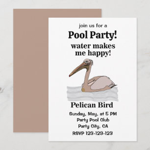 Convites Festa de Piscina Pelican Bird Beach