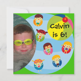 Convites Festa de Piscina Personalizada para Nadar Aniversá
