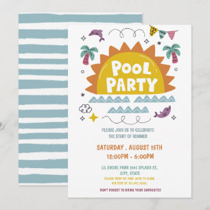 Convites Festa de piscina, Último Dia da Escola