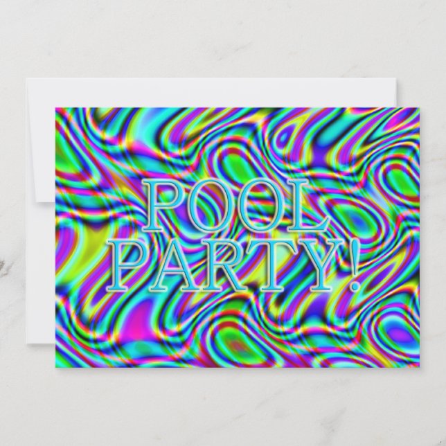 Convites Festa de Piscinas ondulada e divertida! (Frente)