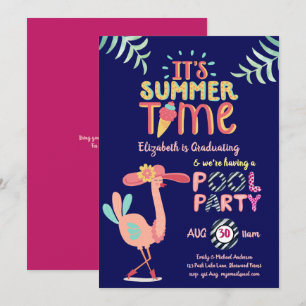 Convites FESTA DE PISCINAS Tropical Flamingo, Gente Azul Ro