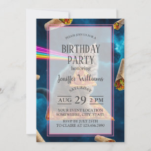 Convites Festa de Pizza de Gatos Laser