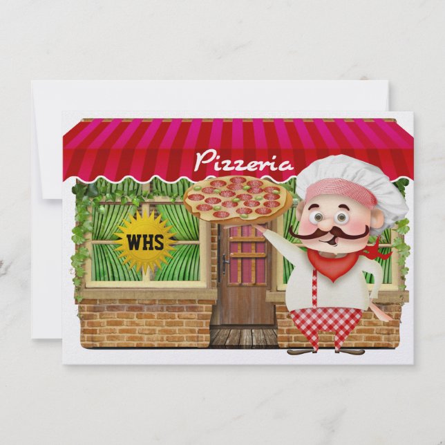 Convites Festa de Pizza de Graduação - SRF (Frente)