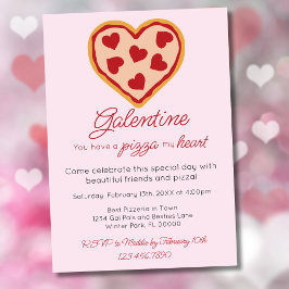 Convites Festa de Pizza do Dia dos Namorados Galentines Fof