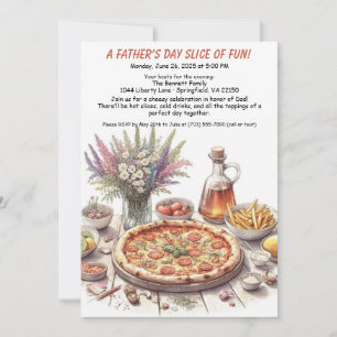 Convites Festa de Pizza do Dia dos Pais – Jantar de Família