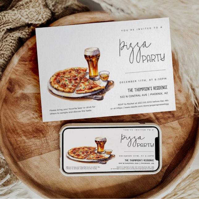 Convites Festa de Pizza Festa para Qualquer Ocasião Pizza d (Criador carregado)