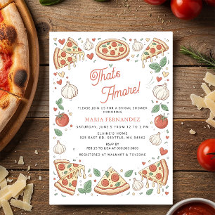 Convites Festa de Pizza Italiana That's Amore Chá de Noiva