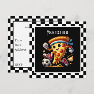 Convites festa de pizza legal de futebol