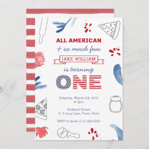 Convites Festa de pizza primeiro aniversario para Menino ou