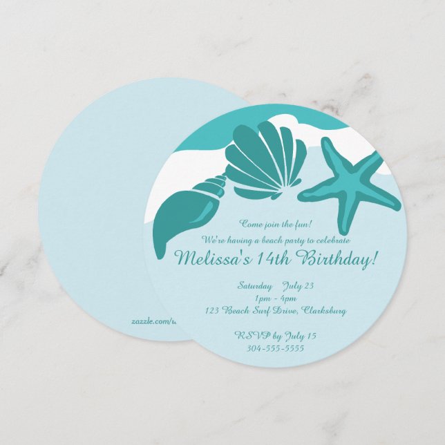 Convites Festa de Praia (Frente/Verso)