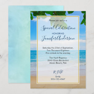 Convites Festa de Praia Cênica Tropical