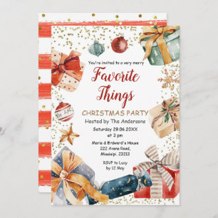 Convites Festa de presentes para troca de Natal favorita