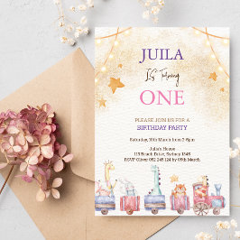 Convites festa de primeiro aniversario animal fofo