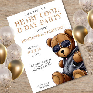 Convites Festa de primeiro aniversario Beary Legal Teddy Be