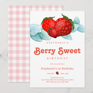 Convites Festa de primeiro aniversario Berry Sweet Summer