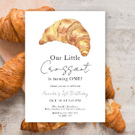 Convites Festa de primeiro aniversario Croissant de Aquarel