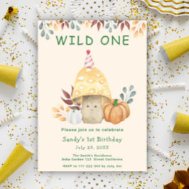 Convites Festa de primeiro aniversario da flora de queda de