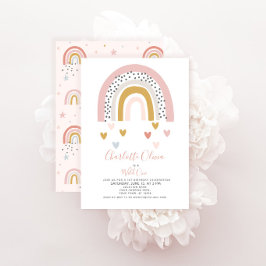 Convites Festa de primeiro aniversario da Garota do Arco-Ír