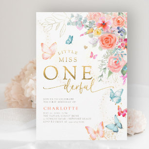 Convites Festa de primeiro aniversario da Menina Borboleta