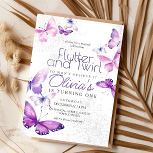 Convites Festa de primeiro aniversario da Pequena Borboleta